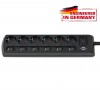 Удлинитель Brennenstuhl Extension Socket , 2 м., 6 роз., выключатель, черный, IP20 (1153110116)
