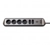 1153590610 Brennenstuhl удлинитель угловой ESTILO, 2м., 6 роз., 2 USB 3,1А, серебристо-черный